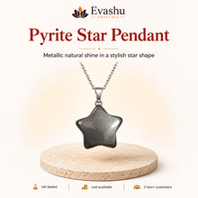 Load image into Gallery viewer, Natural Pyrite star pendant by Evashu Crystals - view 1 - 01 pyrite star pendant hero