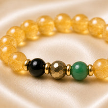 Load image into Gallery viewer, Close-up of Sagittarius / Dhanu Rashi Bracelet with 8 mm beads and diamond-cut front accents