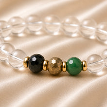Load image into Gallery viewer, Close-up of Pisces / Meen Rashi Bracelet with 8 mm beads and diamond-cut front accents