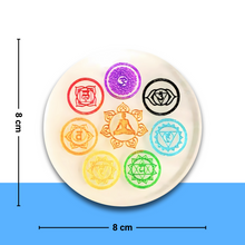 Load image into Gallery viewer, Seven Chakra Selenite Round Plate – Powerful Healing Crystal Tool For Energy Healing & Meditation