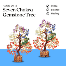 Load image into Gallery viewer, Pack of 2 – Seven Chakra Trees with Wooden Base | Wealth, Prosperity & Positive Energy