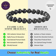 Load image into Gallery viewer, Mystic Ember Lava Stone Handmade stretchable Power Bracelet For Both Men and Women - Black (Pack of 3)