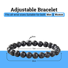 Load image into Gallery viewer, Mystic Ember Lava Stone Handmade stretchable Power Bracelet For Both Men and Women - Black (Pack of 3)