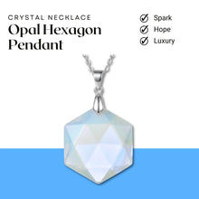 Load image into Gallery viewer, Opal Hexagon Pendant – Symbol of Spark, Hope, and Luxury – Perfect for Daily Wear