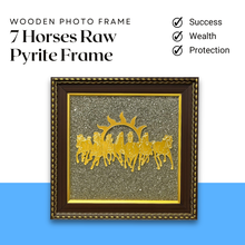 Load image into Gallery viewer, 7 Horses Raw Pyrite Frame – Symbol of Success, Wealth, and Rapid Growth – Perfect for Home & Office