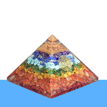 Load image into Gallery viewer, Natural 7 Chakra Crystal Orgone Pyramid - Balancing Energy & Enhancing Spiritual Connection