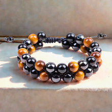 Load image into Gallery viewer, Model wearing a stylish Dual Layer Triple Protection bracelet to highlight its elegance and aesthetic appeal. Get to know more about the Dual Layer Triple Protection benefits