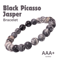 Balance & Everyday Calm - Black Picasso Jasper Bracelet for grounded style and steady wear