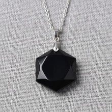 Load image into Gallery viewer, Black Tourmaline Hexagon Pendant – Symbol of Guarding, Grounding, and Shielding – Perfect for Daily Wear