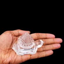 Load image into Gallery viewer, Sphatik Shree Yantra with Tortoise Idol – AAA Grade Healing Crystal & Stone for Meditation, Pooja & Spiritual Decor