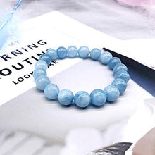 Load image into Gallery viewer, Natural Aquamarine Round Beads Stretch Bracelets, Charged by Reiki Grand Master & Vastu Expert for Unisex