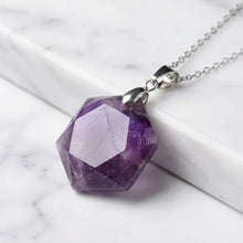 Load image into Gallery viewer, Amethyst Hexagon Pendant – Symbol of Peace, Intuition, and Rest – Perfect for Daily Wear