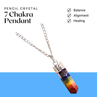 7 Chakra Stone Pendant – Healing Pencil Necklace for Energy Balance & Spiritual Growth