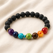 Load image into Gallery viewer, Certified Natural 7 Chakra with Black Obsidian Bracelet - Energy Balance & Protection | Buy Online - Image 4