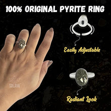 Load image into Gallery viewer, Pyrite Ring with Natural Pyrite Stone Combo– Crystal Set for Money & Protection - Suitable for Unisex