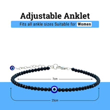 Load image into Gallery viewer, Pack of 2- Evil Eye Anklet with Black Tourmaline – Symbol of Ultimate Protection, Grounding, and Shielding – Nazar Suraksha Combo