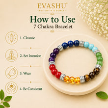 Load image into Gallery viewer, 7 Chakra Bracelet – Natural Stone Bracelet for Energy Balance & Everyday Wear | Unisex Crystal Jewellery