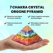 Load image into Gallery viewer, Natural 7 Chakra Crystal Orgone Pyramid - Balancing Energy & Enhancing Spiritual Connection