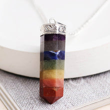 Load image into Gallery viewer, 7 Chakra Stone Pendant – Healing Pencil Necklace for Energy Balance & Spiritual Growth