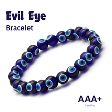 Load image into Gallery viewer, Protection & Blessings: Spiritual Evil Eye Blue Stone Bracelet for Men, Women & Kids