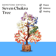 Load image into Gallery viewer, Seven Chakra Gemstone Tree - 150 Beads Natural Crystal Feng Shui | Wealth and Growth tree for Healing & Home Décor