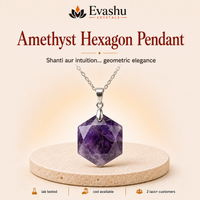 Certified Natural Amethyst Hexagon Pendant - Peace & Intuition | Buy Online