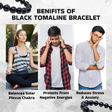 Load image into Gallery viewer, Natural Healing Black Tourmaline Crystal Bracelet for Men, Women & Kids