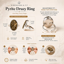 Load image into Gallery viewer, Certified Original Pyrite Ring – Adjustable Natural Stone Ring for Confidence, Prosperity & Everyday Wear | Unisex Crystal Jewellery