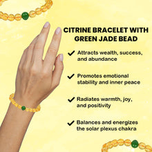 Load image into Gallery viewer, Natural Citrine Stone & Green Jade Bracelet – Wealth, Prosperity & Positive Energy | Unisex