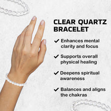 Load image into Gallery viewer, Pure Clear Quartz Crystal Bracelet: Clarity & Focus for Both Men & Women