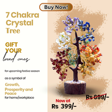 Load image into Gallery viewer, 7 Chakra Crystal Tree with natural crystal stones showing its benefits