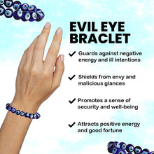Load image into Gallery viewer, Protection & Blessings: Spiritual Evil Eye Blue Stone Bracelet for Men, Women & Kids