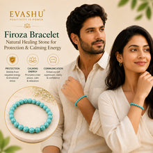 Load image into Gallery viewer, Firoza Bracelet – Natural Stone Bracelet for Positive Energy & Everyday Wear | Unisex Crystal Jewellery