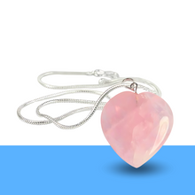 Load image into Gallery viewer, Reiki Crystal Pendant Products Natural Healing Stone Pendant Small Heart Shape Crystal Stone Pendant/Locket with Metal Chain for Reiki Healing and Crystal Healing Gemstone Size 15-20 mm Approx