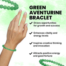 Load image into Gallery viewer, Wealth & Abundance: Green Aventurine Bracelet – Genuine Stone Healing Crystal for Men, Women & Kids