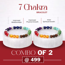 Load image into Gallery viewer, 7 Chakra Color Beaded Bracelets with Natural Stones – Unisex Jewelry (Pack of 2)
