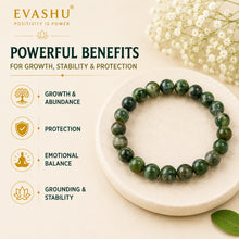 Load image into Gallery viewer, Moss Agate Bracelet – Natural Stone Bracelet for Balance, Growth & Everyday Wear | Unisex Crystal Jewellery