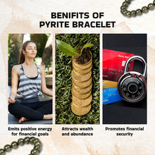 Load image into Gallery viewer, Certified Pyrite Bracelet – Authentic Pyrite Stone Healing Crystal for Wealth, Success & Positive Energy | With LAB Certificate