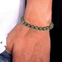 Load image into Gallery viewer, Certified Pyrite Bracelet – Authentic Pyrite Stone Healing Crystal for Wealth, Success & Positive Energy | With LAB Certificate