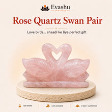 Load image into Gallery viewer, ROSEQUARTZ-STONE-SWAN-PAIR main image
