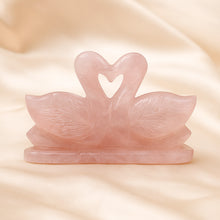 Load image into Gallery viewer, Certified Natural Rose Quartz Swan Pair - Marriage Harmony & Relationship Balance | Buy Online - Image 4