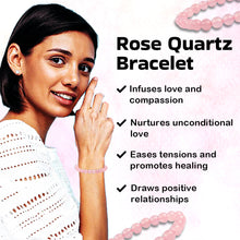 Load image into Gallery viewer, Original Rose Quartz Bracelet – Love, Compassion & Emotional Healing | Reiki & Feng Shui | Unisex