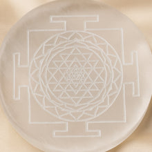 Load image into Gallery viewer, Certified Natural Selenite Sri Yantra Charging Plate - Portable Charging & Prosperity Focus | Buy Online - Image 7