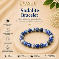 Sodalite Bracelet – Natural Stone Bracelet for Clarity, Confidence & Everyday Wear | Unisex Crystal Jewellery
