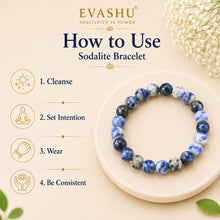 Load image into Gallery viewer, Sodalite Bracelet – Natural Stone Bracelet for Clarity, Confidence & Everyday Wear | Unisex Crystal Jewellery