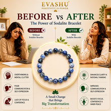 Load image into Gallery viewer, Sodalite Bracelet – Natural Stone Bracelet for Clarity, Confidence & Everyday Wear | Unisex Crystal Jewellery
