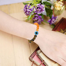 Load image into Gallery viewer, Certified Tiger Eye with Citrine & Evil Eye Stone Bracelet for Stability & Positivity Perfect for Unisex