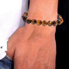 Load image into Gallery viewer, Brown Tiger Eye Stone Bracelet – Certified Healing Stone for Will Power, Focus & Protection