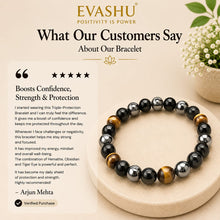 Load image into Gallery viewer, Triple Protection Bracelet – Natural Beaded Bracelet for Balance, Protection & Positive Energy | Unisex Crystal Jewellery
