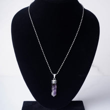 Load image into Gallery viewer, Amethyst Pendant – Pencil Necklace for Calmness, Intuition & Spiritual Growth - Scale Reference | Natural Amethyst, Seven Chakra Crystal Pendant for Success, Confidence & Career Growth